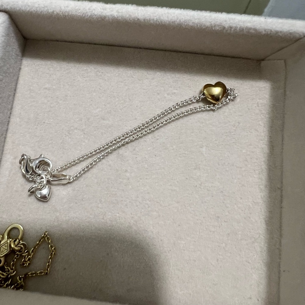 New Authentic Tous Two-tone heart Chain bracelet My Other Half
